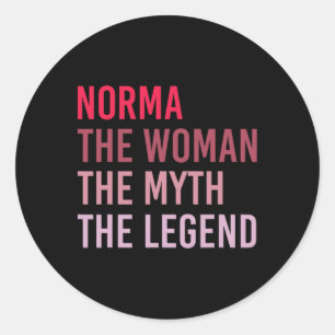 Sticker Rond Norma La Femme Mythe Légende Nom personnalisé Birt