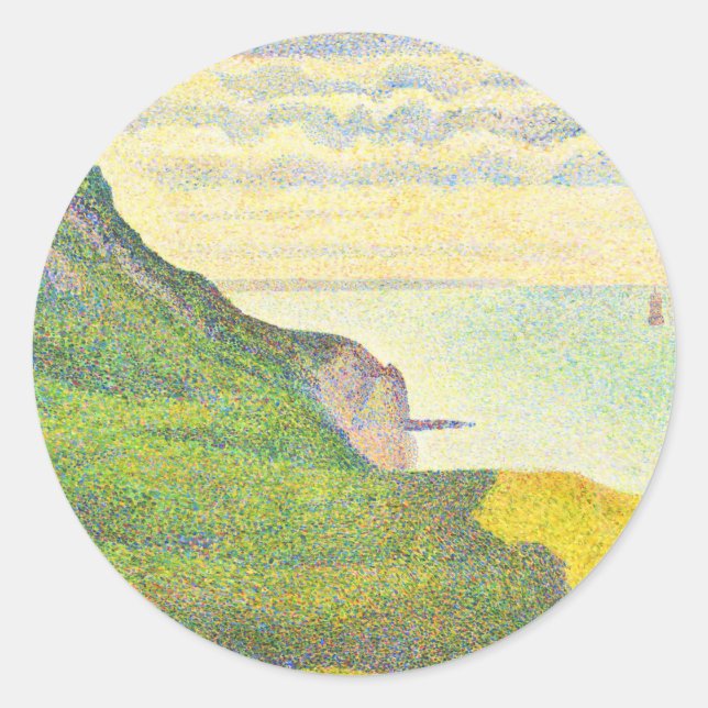 Sticker Rond Normandie par Georges Seurat (Devant)