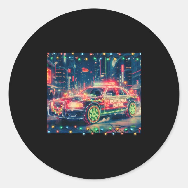 Sticker Rond North Le Patrol Christmas Car Tee  (Devant)