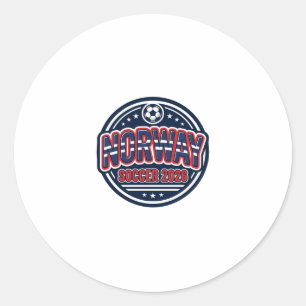 Sticker Rond Norvège Football 2026 Football Gras Typographie Pa