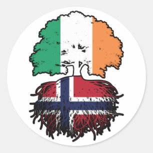 Sticker Rond Norvège Irlande Irlande Irlande Irlande Irlande Ar