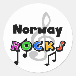 Sticker Rond Norvège Rocks
