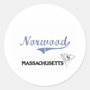 Sticker Rond Norwood Massachusetts City Classic