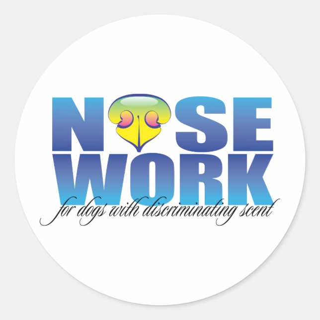 Sticker Rond Nosework pour chiens avec parfum discriminatoire (Devant)