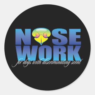 Sticker Rond Nosework pour des chiens avec le parfum distinctif