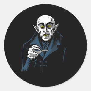 Sticker Rond Nosferatu Halloween Vampire Horreur Dracula
