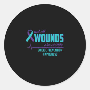 Sticker Rond Not All Wounds Are Visible Suicide Prevention