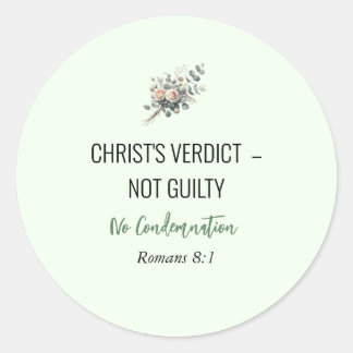 Sticker Rond Not Guilty in Christ – Christian Affirmation Stick