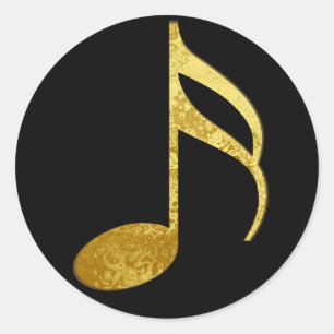 Sticker Rond note d'or