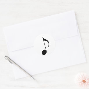 Sticker Rond note musicale noire