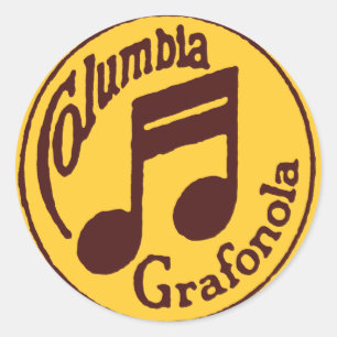 Sticker Rond Note musicale vintage Columbia Grafonola