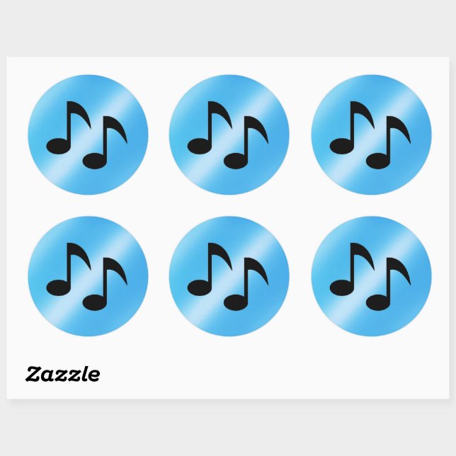 Sticker Rond Notes musicales (Feuille)