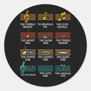 Sticker Rond Notes musicales