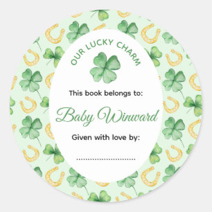 Sticker Rond Notre Baby Shower de la Chance St Patrick