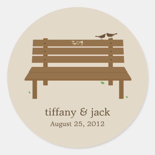 Sticker Rond Notre chevalet de banc Favoriser (Devant)