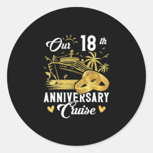 Sticker Rond Notre couple pour les vacances de croisière dorée