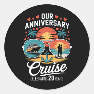 Sticker Rond Notre croisière d'anniversaire célébrant 20 ans de