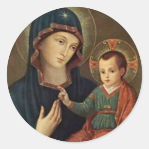 Sticker Rond Notre Dame de Consolation avec l'Enfant Jésus