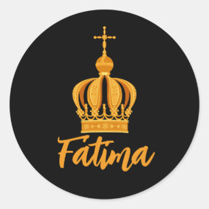 Sticker Rond Notre-Dame de Fatima couronne