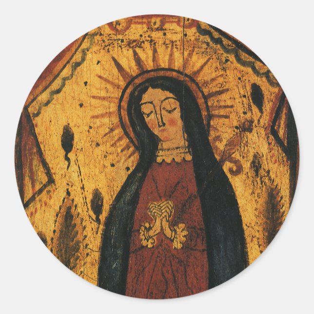 Sticker Rond Notre-Dame de Guadalupe par Pedro Antonio Fresquis (Devant)