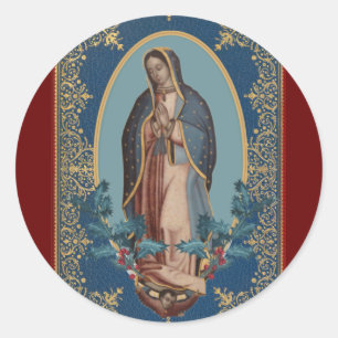 Sticker Rond Notre-Dame de Guadalupe Vierge Marie Feliz Navidad