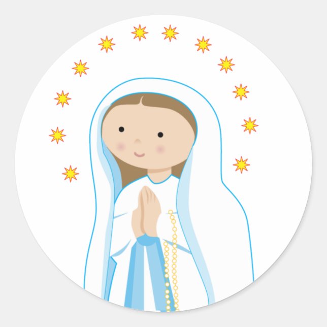 Sticker Rond Notre Dame de Lourdes (Devant)
