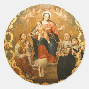 STICKER ROND NOTRE DAME DU ROSARY