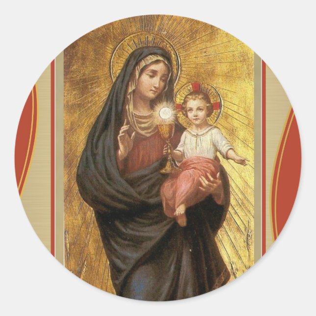 Sticker Rond "Notre-Dame du Saint Sacrement avec Baby Jésus (Devant)