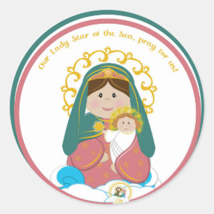Sticker Rond Notre Dame étoile de la mer
