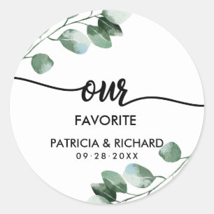 Sticker Rond Notre Mariage de verdure préféré