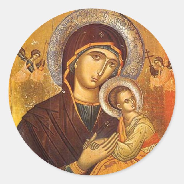 Sticker Rond Notre mère de l'aide perpétuelle (Devant)