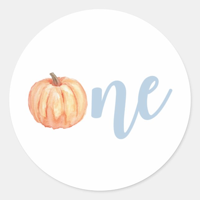Sticker Rond Notre Petit Citrouille Un pastel bleu premier anni (Devant)