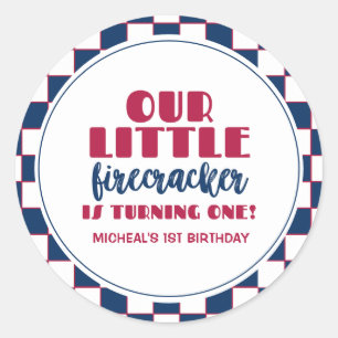 Sticker Rond Notre petit pétard fait un anniversaire