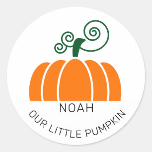 Sticker Rond Notre Petite Fête Citrouille