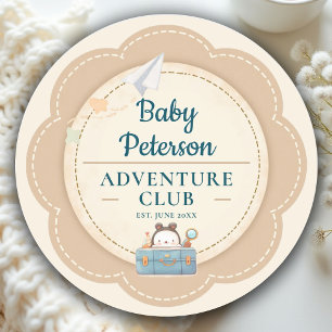 Sticker Rond Notre plus grande aventure Bleu sarcelle Baby Show