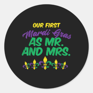 Sticker Rond Notre Premier M. Mardi Gras New Orleans M'A Engagé
