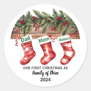 Sticker Rond Notre premier Noël engagé   Céramique de vacances