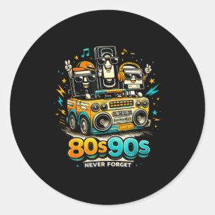 Sticker Rond N'oubliez pas cassette audio vhs musique vieille é