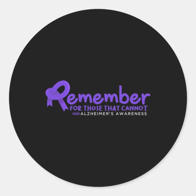 Sticker Rond N'Oubliez Pas Ceux Qui Ne Peuvent Pas Alzheimer (Devant)