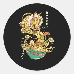Sticker Rond nouilles japonaises Ra Dragon Soupe Otaku Foodie