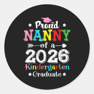 Sticker Rond Nounou drôle et fière d'une classe de maternelle 2