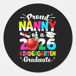 Sticker Rond Nounou fière d'une classe d'enfants diplômés de 20