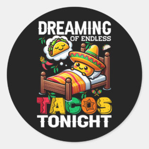 Sticker Rond Nourriture Mexicaine Drôle Cinco De Mayo