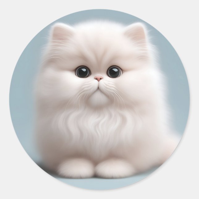Sticker Rond Nourriture Perse Chat Kitten (Devant)