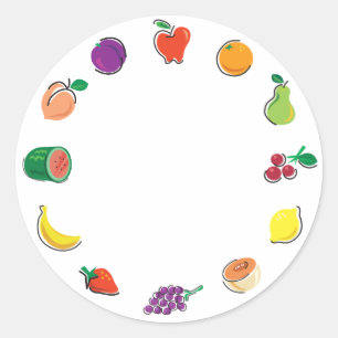 Sticker Rond Nourriture pour la pensée_Totalement Fruité_Cercle
