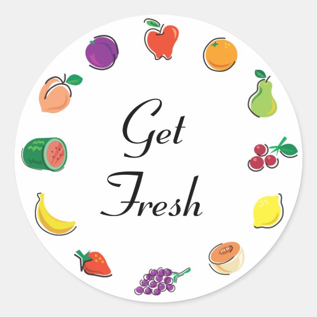 Sticker Rond Nourriture pour Thought_Circle of Citrus_Get Fresh (Devant)