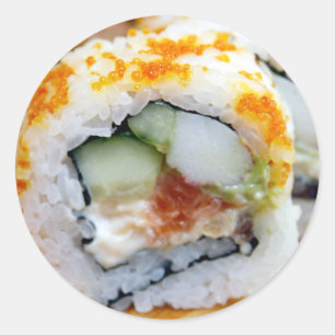 Sticker Rond Nourriture réaliste Sushi