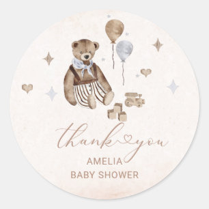 Sticker Rond Nourriture Vintage moderne Teddy Ours Aquarelle bé