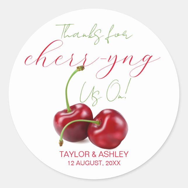 Sticker Rond Nous Accueillir Sur Les Fruits De Cerise Faveurs D (Devant)