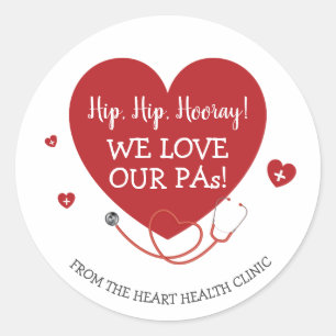 Sticker Rond Nous aimons nos adjoints médicaux Assistant de méd